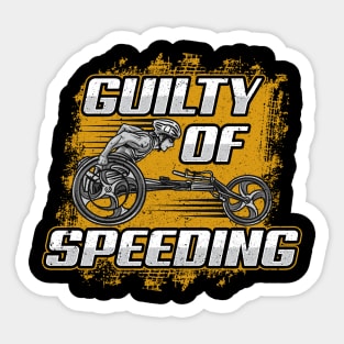 Guilty Of Speeding Wheelchair Racing Wheelchair Runner Sticker